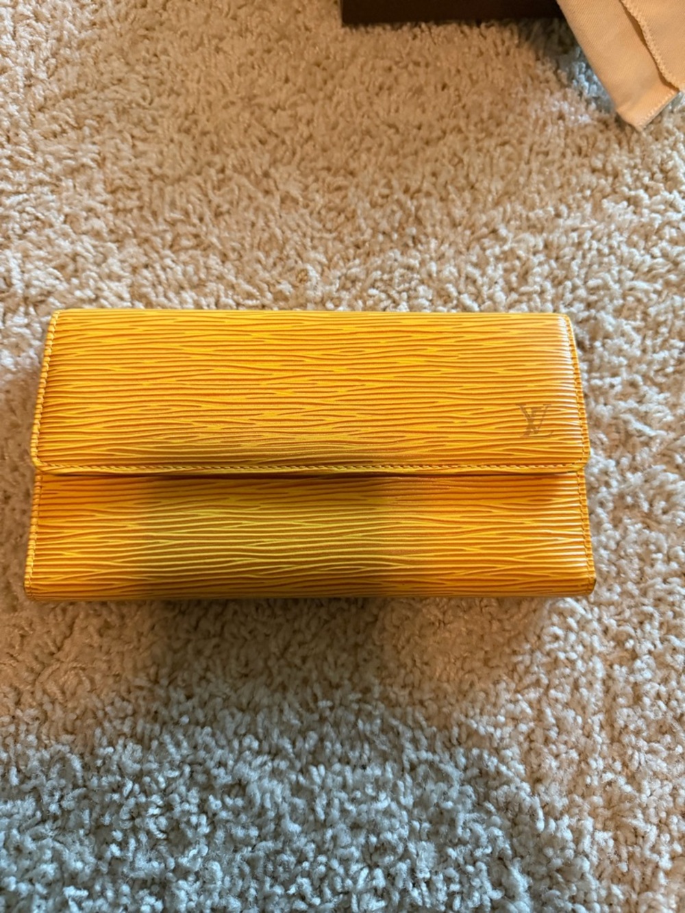 Louis Vuitton Yellow Textured Epi Leather Wallet